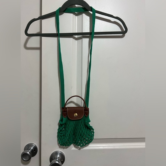 Long champ Le Pliage Filet Knit Shoulder Bag - Picture 4 of 6